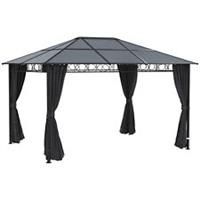 Outsunny 3 x 4m Hardtop Gazebo for Garden Party w/ Polycarbonate Curtains