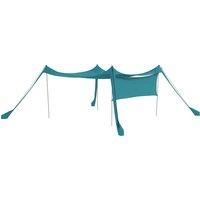 Outsunny Beach Tent Event Shelter with Detachable Sidewall and Carry Bag, for Camping, Trips, Fishing, Picnics, Sky Blue