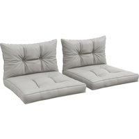 Outsunny 4-Piece Patio Chair Cushions Set, Seat and Back Pillows Replacement for Indoor Outdoor, Light Grey