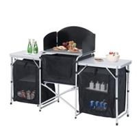 Outsunny Folding Camping Kitchen Portable Cooking Table Picnic Storage Cabinet