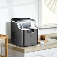 HOMCOM Ice Maker Machine Compact Counter Top Ice Cube Maker 20Kg In 24 Hrs Black