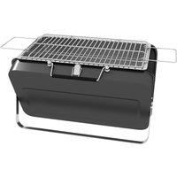 Outsunny Foldable Suitcase Design Mini Charcoal Barbecue Grill BBQ, Black