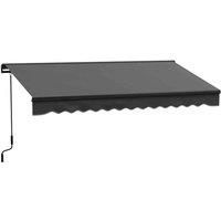Outsunny 3.5 x 2.5m Electric Retractable Awning, Aluminium Frame, Dark Grey