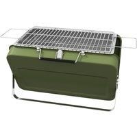 Outsunny Foldable Suitcase Design Mini Charcoal Barbecue Grill BBQ, Green