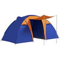 Outsunny Camping Tent with 2 Bedroom, Living Area and Awning for 4-6 Person