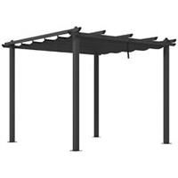Outsunny 3 x 3(m) Aluminium Pergola with Retractable Roof, Garden Gazebo Canopy