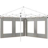 Outsunny Gazebo Side Panels, 2 Pack Sides Replacement, for 3x3(m) or 3x6m Pop Up Gazebo, with Doors and Windows, Grey