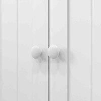 HOMCOM Kitchen Cupboard w/ Double Doors, 5-Tier Shelf, 12 Spice Racks, White, White
