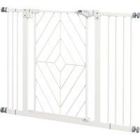 PawHut Pressure Fit Stair Gate Dog Gate w/ Auto Closing Door, Double Locking, Easy Installation, for 74-100cm Openings - White