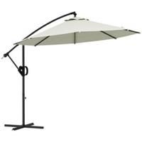 Outsunny 3(m) Cantilever Parasol with Cross Base, Crank Handle, Tilt, Cream