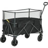 180L Folding Garden Trolley Wagon Cart with Extendable Side Walls