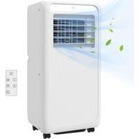 HOMCOM 9,000 BTU Mobile Air Conditioner for Room up to 20m, with Dehumidifier, 24H Timer, Wheels, Window Mount Kit