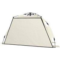 Outsunny 2-3 Person Pop Up Beach Tent, UPF15+ Sun Shelter with Extended Floor, Sandbags, Mesh Windows and Carry Bag, Khaki