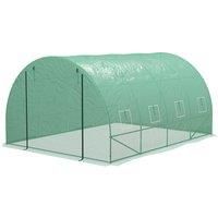 Outsunny Sprinkler System Polytunnel Greenhouse, 4 x 3(m), Green