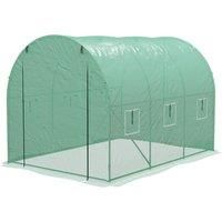 Outsunny Sprinkler System Polytunnel Greenhouse, 3 x 2m, Green