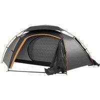 Outsunny Camping Tent Dome Tent w/ Removable Rainfly for 1-2 Man, Grey