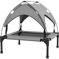 PawHut Elevated Cooling Pet Bed: Breathable Mesh Raised Cot for Small to Medium Dogs, Washable, Light Grey