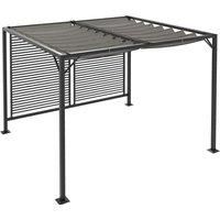 Outsunny 3 x 2.8m Metal Pergola, with Retractable Fabric Roof - Grey