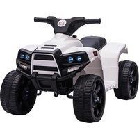 HOMCOM 6 V Kids Ride on Cars Quad Bike Electric ATV Toy Quad Bike for Toddlers w/ Headlights Battery Powered for 18-36 months White+Black