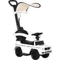 HOMCOM Mercedes-Benz G350 Ride-On Push Along Car Sliding Walker Foot to Floor Slider Stroller Toddler Vehicle with Horn Steering Wheel NO POWER White