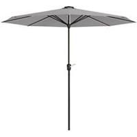 Outsunny Solar Patio Garden Parasol with Lights for Outdoor, Light Grey