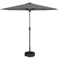 2.65m Garden Parasol with Solar Charged LED Lights, Crank Handle