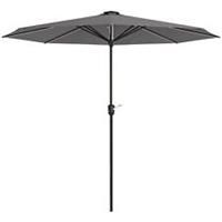 Outsunny Solar Patio Garden Parasol with Lights for Outdoor, Charcoal Grey