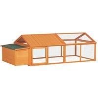 PawHut Chicken Run, Wooden Chicken Coop with Nesting Box, Openable Roof for 4-8 Chickens, Rabbits, Ducks, for Garden - Orange
