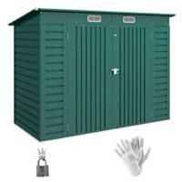 Outsunny 8 x 4FT Metal Garden Storage Shed with Double Doors and 2 Vents, Green