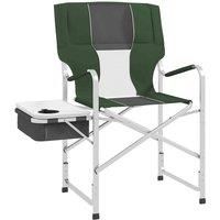 Outsunny Folding Directors Chair with Cooler Bag Green
