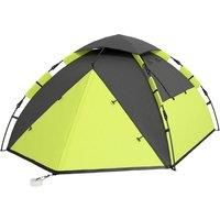 Outsunny 3-4 Man Camping Tent, Family Tent, 2000mm Waterproof, Portable with Bag, Quick Setup, Green