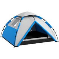 Outsunny 3-4 Man Camping Tent Portable with Bag, Quick Setup, Blue
