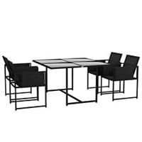 Outsunny 4 Seater Outdoor Table and Chairs with Adjustable Backrest for Garden