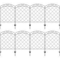 Outsunny Decorative Garden Fencing, 43in x 11.4ft Picket Fence Panels, 8PCs Rustproof Steel Wire Landscape Flower Bed Border Edging