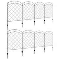 Outsunny 8PCs Decorative Garden Fencing 43in x 11.4ft Steel Border Edging