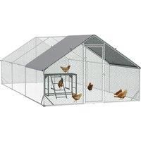 PawHut Walk In Chicken Run with Chicken Activity Shelf and Cover, 3 x 6 x 2m