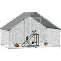 PawHut Walk In Chicken Run with Chicken Activity Shelf and Cover, 3 x 2 x 2m