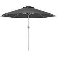 Outsunny Solar Patio Garden Parasol with Lights for Outdoor, Charcoal Grey