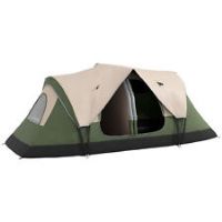 Outsunny 2 Room Camping Tent with Waterproof Rainfly & Screen Panels Dark Green