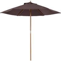 Outsunny 2.5m Wood Wooden Garden Parasol Sun Shade Patio Outdoor Umbrella Canopy New(Coffee)