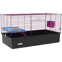 Pawhut Small Animal Cage Rabbit Guinea Pig Hutch Pet Playhouse Black