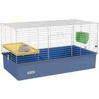 PawHut Small Animal Cage, Rabbit Guinea Pig Hutch, Pet Playhouse, Blue