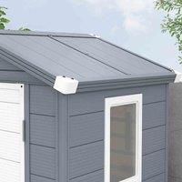Outsunny 4 x 3ft Garden Shed Storage with Foundation Kit and Vents, Grey