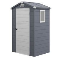 Outsunny 4 x 3ft Garden Shed Storage with Foundation Kit and Vents, Grey