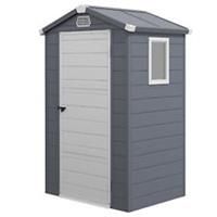 Outsunny 4 x 3ft Garden Shed Storage with Foundation Kit and Vents, Grey