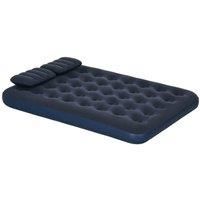 Outsunny King Inflatable Mattress with Hand Pump, Pillows, 203 x 152 x 22cm, Blue