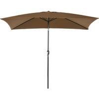 Outsunny 3x2m Garden Parasol Umbrella Outdoor Sun Shade Canopy with Tilt and Crank, Aluminium Frame Rectangular, Brown