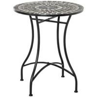 Outsunny Mosaic Side Table Bistro Coffee Table for Garden Patio Balcony Grey