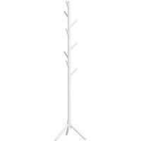 Homcom Bamboo Coat Stand With 8 Hooks White, none