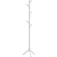 HOMCOM Eight-Hook Wooden Coat Rack - White